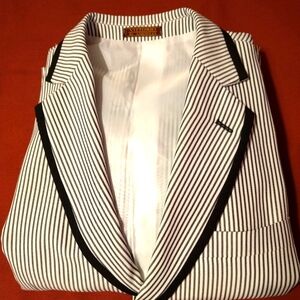 Vittorio Black and White Striped Jacket